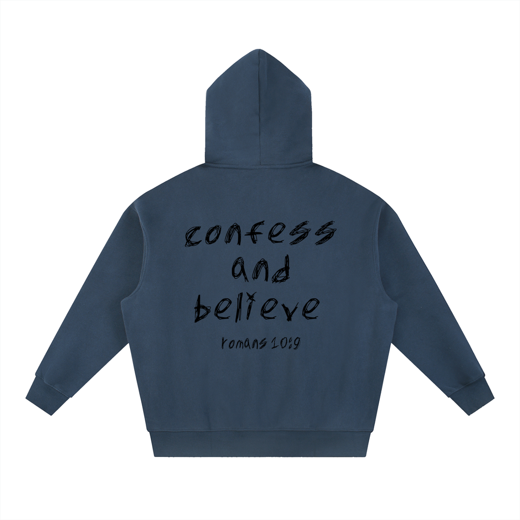 Wearing and Sharing Romans 10:9 Hoodie