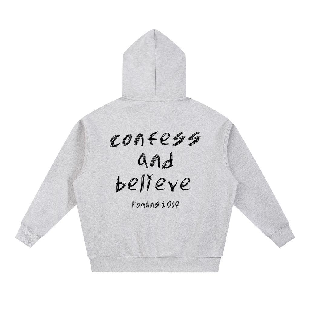 Wearing and Sharing Romans 10:9 Hoodie