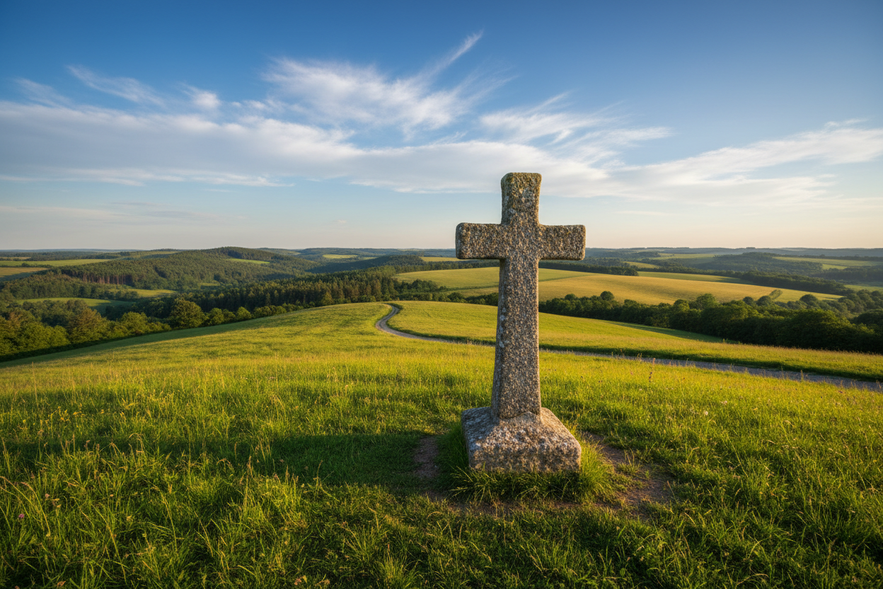 landscape with a cross
